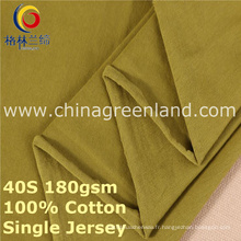 Tissu tricoté de jersey simple de Spandex de coton pour la pièce en t de vêtement (GLLML378)